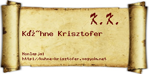 Kühne Krisztofer névjegykártya