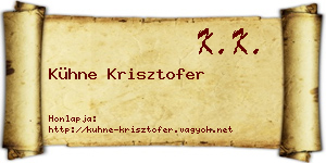 Kühne Krisztofer névjegykártya