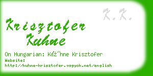 krisztofer kuhne business card